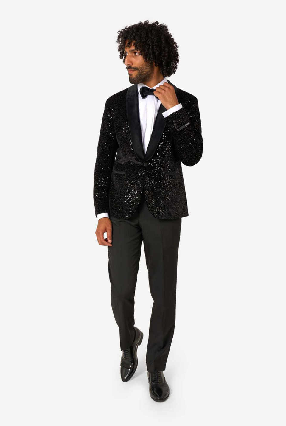 Sparkly Sequins Wedding Tuxedos 2 Piece Set Jacket Pants Men Suit Shawl Lapel One Button Groom Wear Party Suits Customized