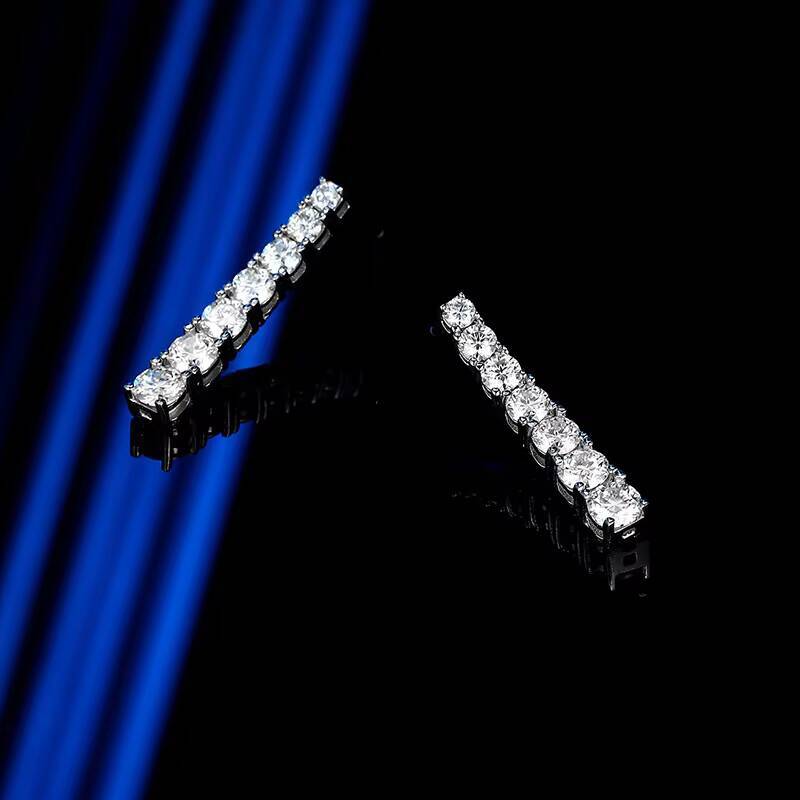 Fine Jewellery Elegant Sublimation 925 Silver Fashion Jewelry Long Tassel Moissanite Diamond Drop Earrings for Women