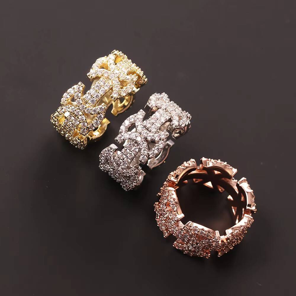 Custom Design Mossanite Ring Fine Jewelry 925 Silver or 10K14K18K Gold Ring for Men Women VVS Moissanite Diamond Cuban Ring