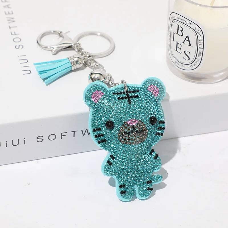 Adorable Rhinestone - decorated Tiger Key Accessories, Trendy Choice