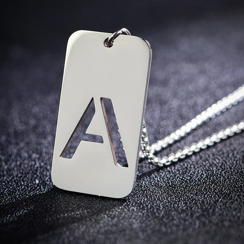 Hip Hop Rock Punk Gothic Style Stainless Steel AZ 26 Initials Womens Mens Pendant Necklace for Friend Glamour Jewelry 251020