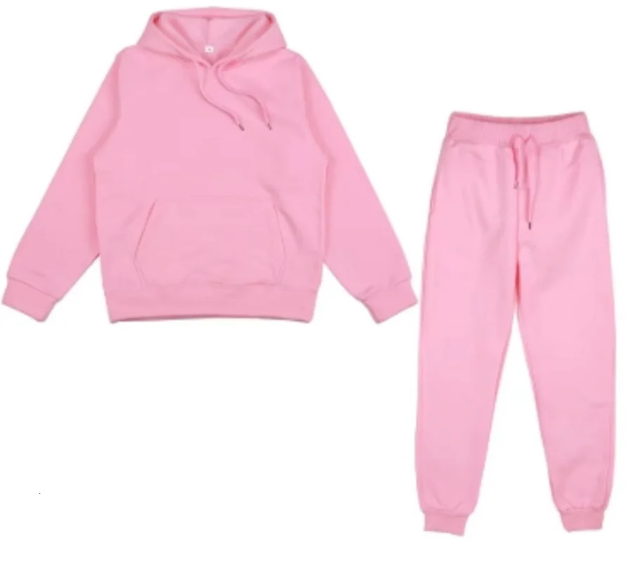 Winter Hoodie Sets Men Fashion Fleece Red Hoodies Black Pants Casual Jogger Suit Tracksuit Sweatshirt Woman Pullover 251027