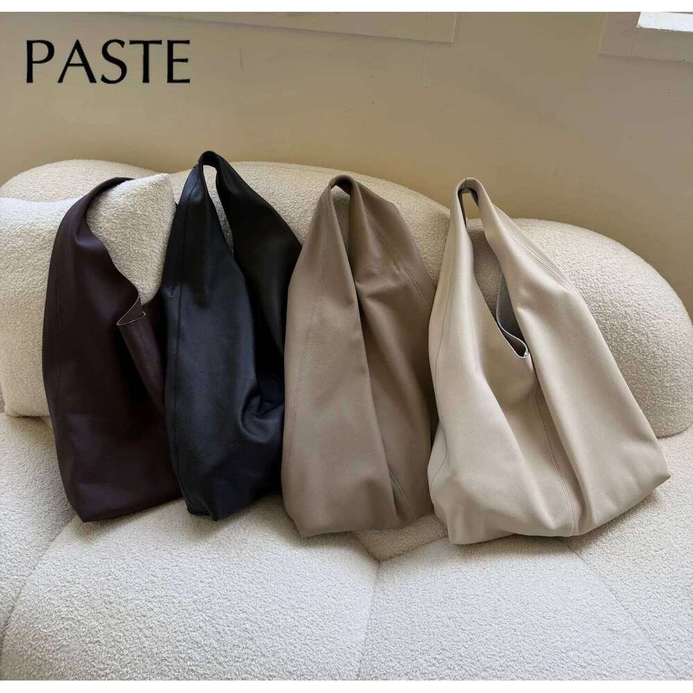Designer Luxury Leisure Large Piece Cowhide Leather Women Shopper Bucket Tote Beige Coffee Color Real Cowskin Female Handbag Big