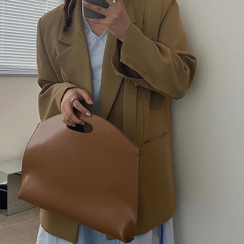 Womens Handbag Largecapacity File Bag Fashionable Versatile Leather Briefcase lope Clutch 251014