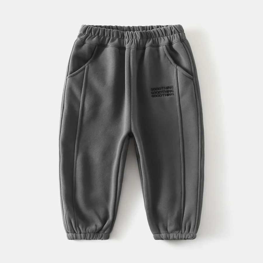 Comfortable Elastic Waist Activewear Sweatpants 2025 New Kids Winter Pants Boys Thickened Fleece Lined Warm Children TrousersT251027