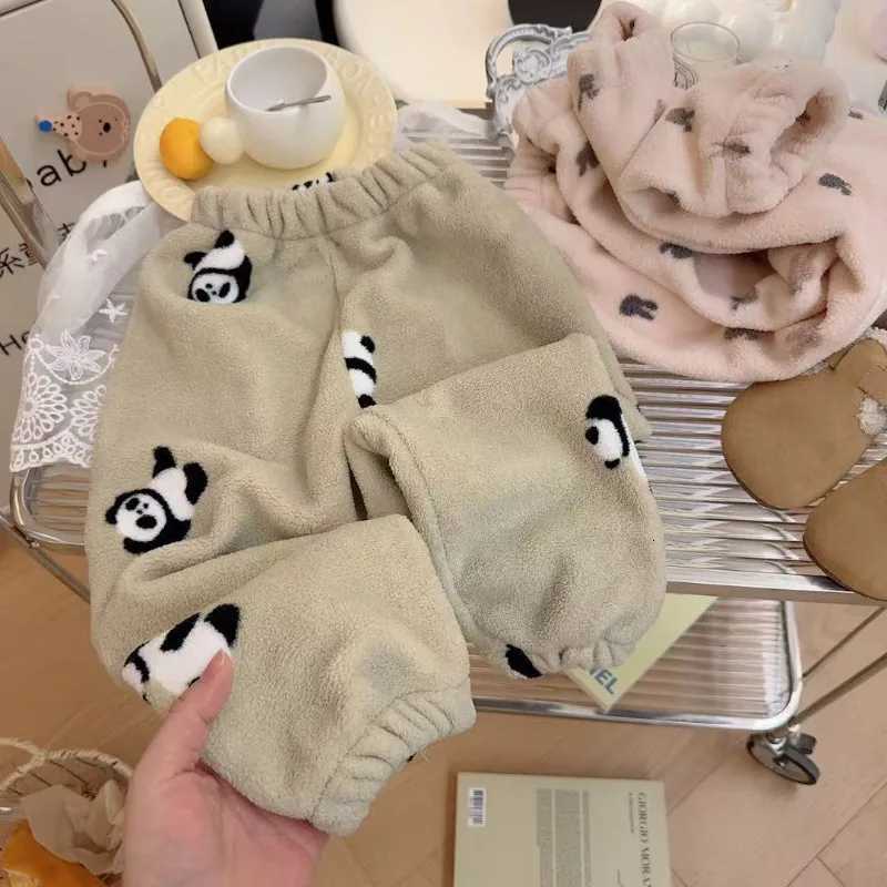 90150cm Kids Pant Cartoon Cute Printing Winter Plush Pants Child Clothes Boys Girls for Baby Autumn TrousersT251027