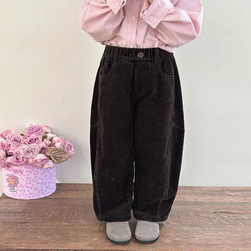 2025 Autumn New Fashion Kids Loose Casual Pants for Boys and Girls Korean Style Delicate Trousers Boutique Clothing Simple StyleT251027