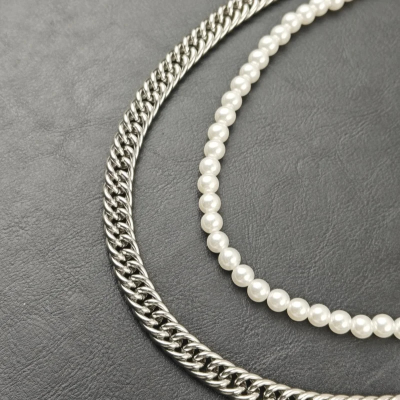 Model Stainless Steel Pearl Pants Chain Punk Hip Hop Fashionable Men And Women Jeans Pendant Accessories 251024