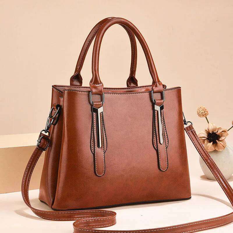 Large Capacity Shoulder Women Retro Hobo Shopper Solid Color PU Leather Crossbody Handbag Lady Travel Tote Bags