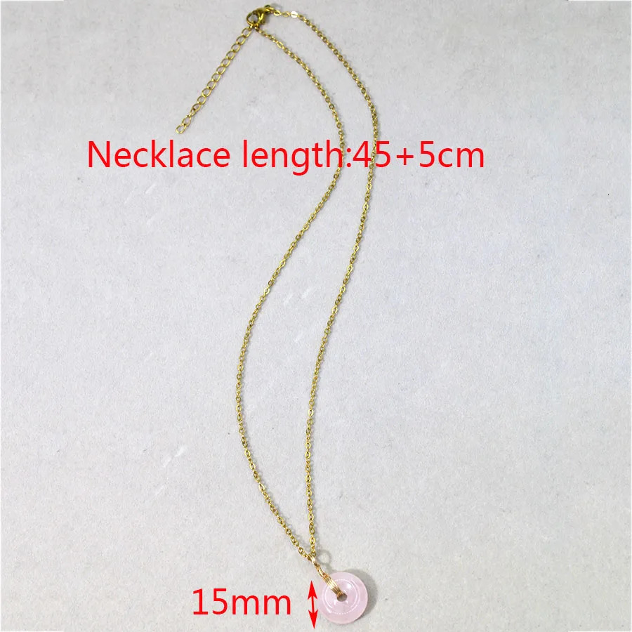 15mm Amethyst Crystal Donut Pendant Natural Stone Necklace Tiger Eye Rose Quartz Healing Stone Gift for Women Her Christmas Vale 251020