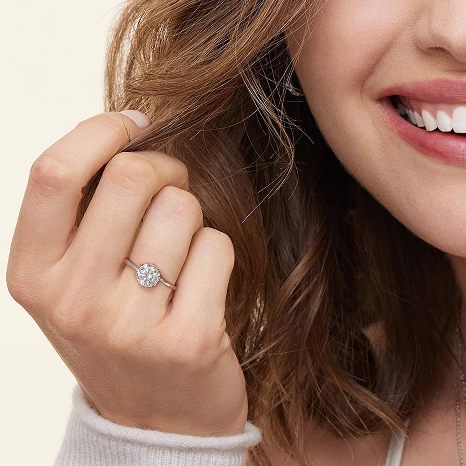 Wedding Engagement Promise Ring Mens Diamond Jewelry White Gold Plated Solid 925 Sterling Silver Moissanite Stone Women Rings