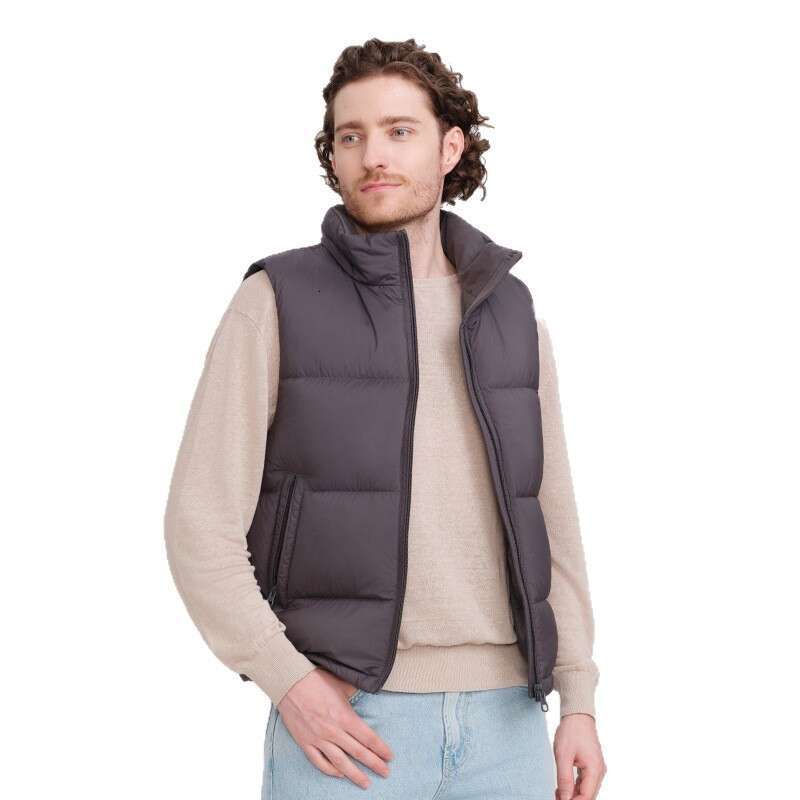 White Duck Stand Collar Thickened Down Men's Vest 2025 New Autumn Winter Warm Casual Jacket