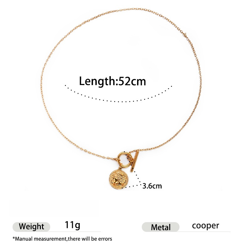 Gold necklace 18K gold-plated coin button pendant necklace fashionable and luxurious collarbone chain Valentine's Day gift heart necklace Designe