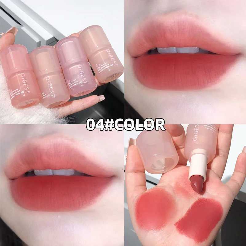 QIBEST Nude Matte Lipstick Waterproof Long Lasting Lip Stain Sexy Red Lipstick Tinted Lips Makeup For Women Korean Cosmetics W251027