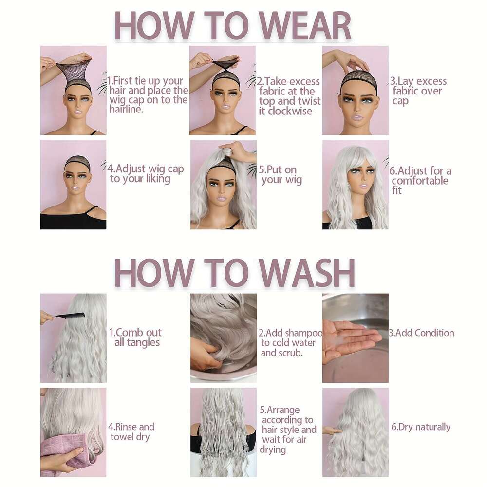 Sier WigSie r Long Straight 13*4 Lace Front - Women's Gray Synthetic Wig