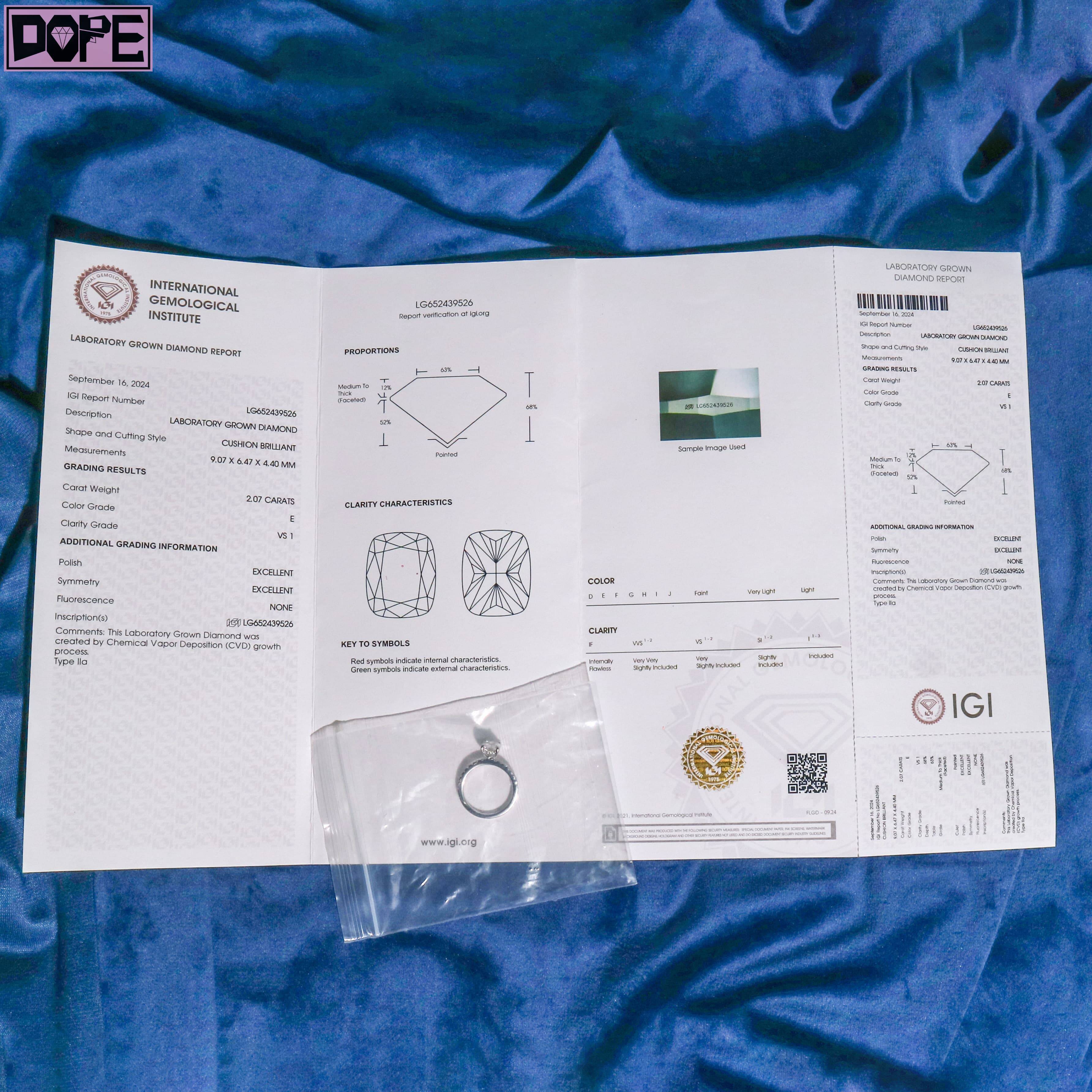 Wedding Ring VVS CVD HPHT 2ct Cushion Cut 925 Silver Half Paved Engagement Lab Grown Diamond Ring