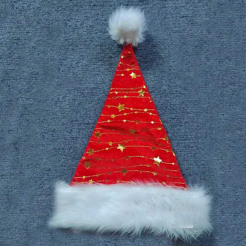 Christmas Hat Red Sequin Star Snowflake Santa Hat Plush Hat Christmas Party Decoration Supplies Christmas Gift SuppliesW251027
