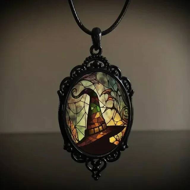 Gothic Pumpkin Mystery Wizard Vampire Bat Necklace Halloween Jewelry Accessorie Gift Witch Rope Chain Choker