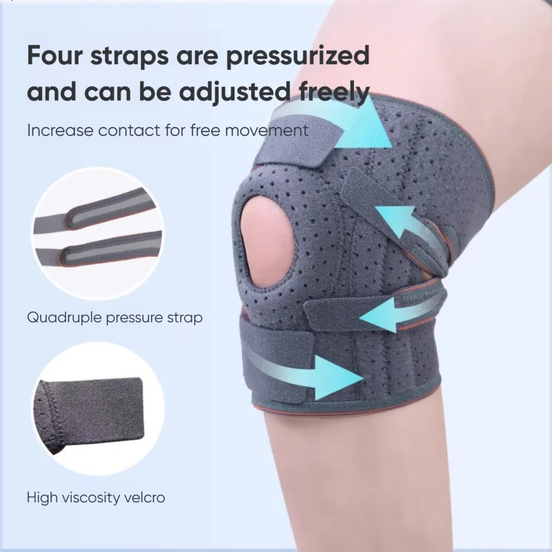 1Pcs Knee Pads Strap Patella Medial Support Meniscus Silicone Compression Protective Gear Knee Braces Basketball Running Prot 251023