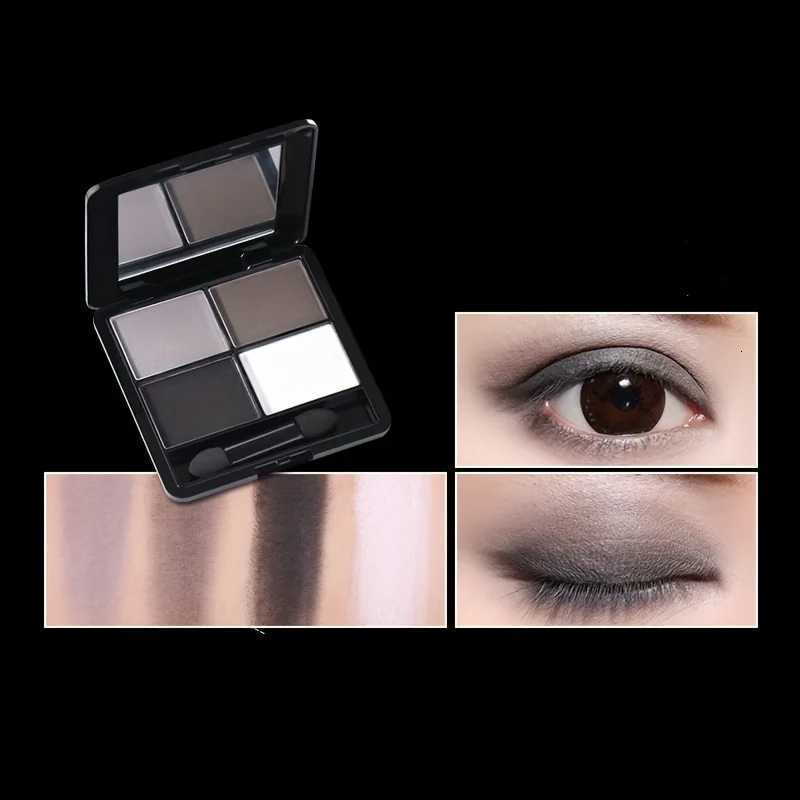 4Color Eyeshadow Palette Gray Black Smoky Matte Pearlescent Shimmer Brightening Base Eye Makeup Primer with Application ToolXJ251027