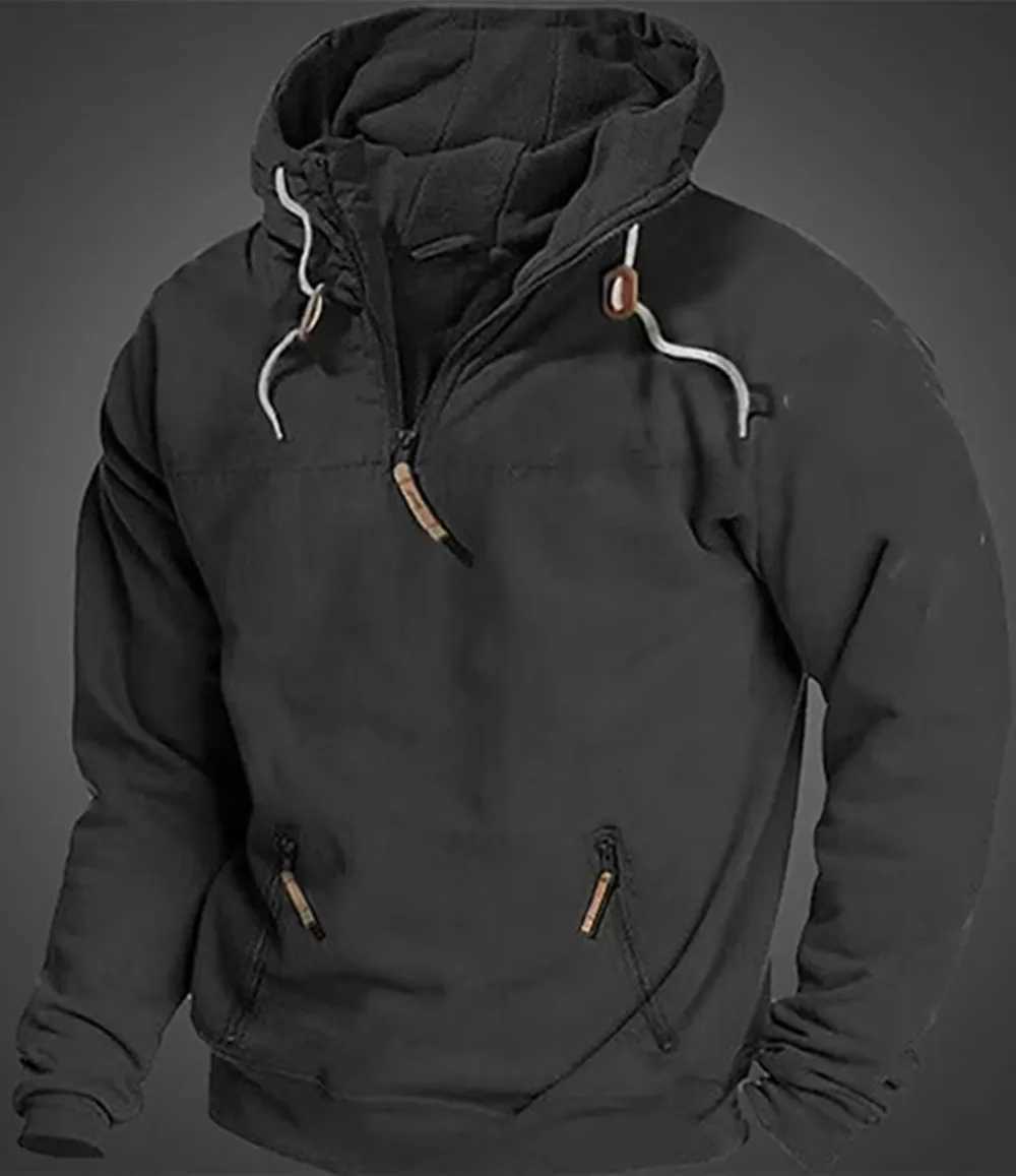 Trendy mens new mens casual hoodie quality workwear zipper long sleeved pullover fashionable hoodie W251027