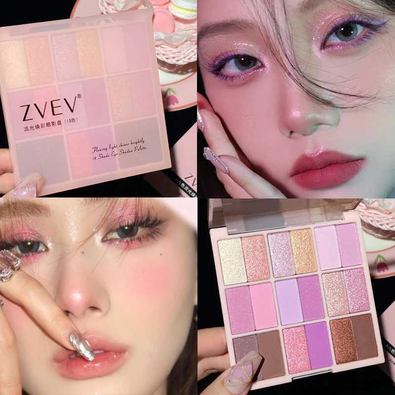 Korean Eyeshadow Palette 18Colors Women Makeup Punk Smoky Black Eye Shadow Pink Purple Eyes Pigments Makeup Palette CosmeticsXJ251027