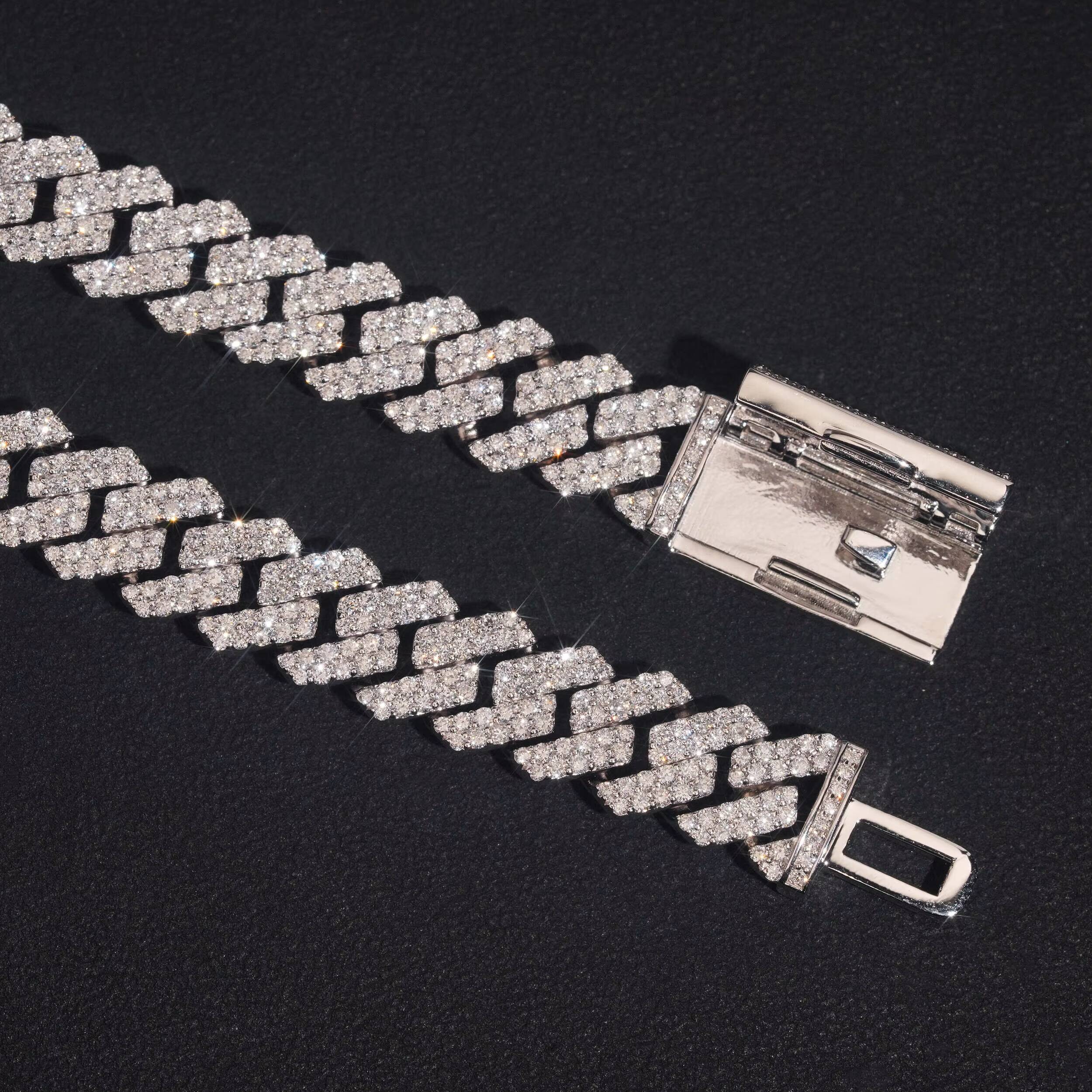 New Arrival VVS Lab Grown Diamonds 10MM Iced Out Cuban Link Chain Necklace 925 Silver
