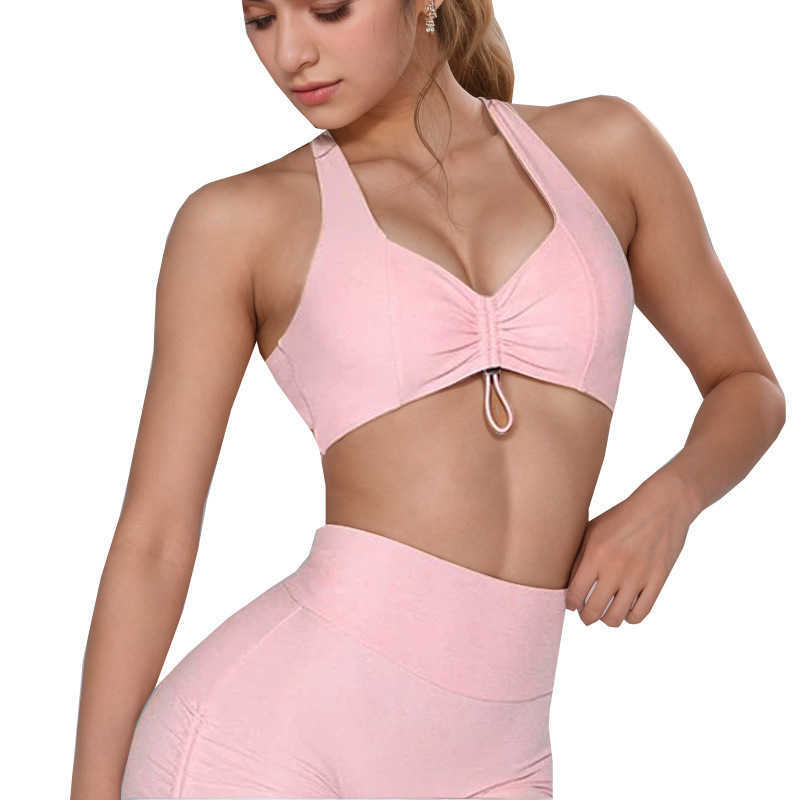 Yoga set for women with chest pad, full-cup bra, beautiful back top, high-waisted peach-shaped buttock-enhancing sports and fitness leggings Z251027