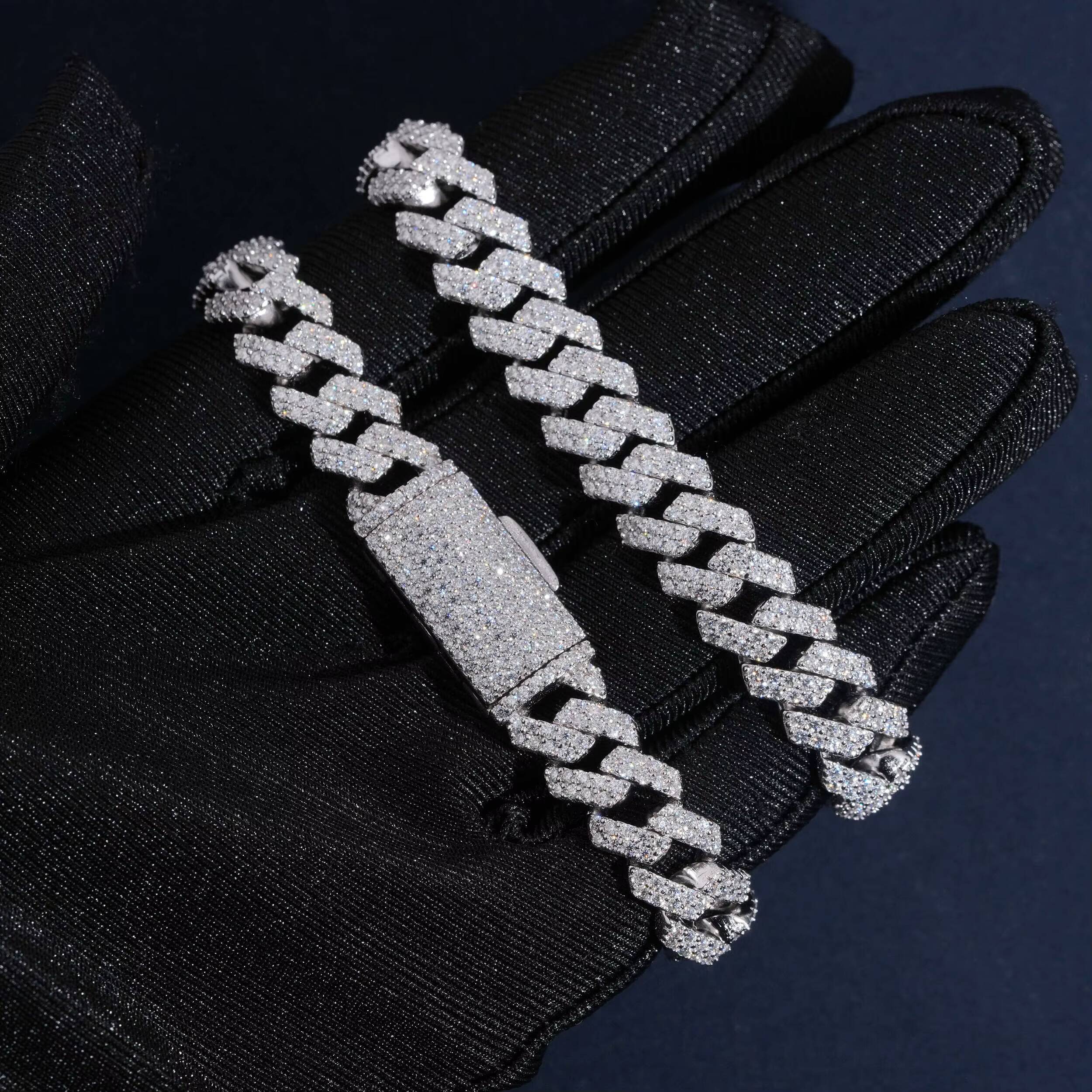 925 Sterling Silver Iced Out VVS Lab Grown Diamond Cuban Link Bracelet 8MM