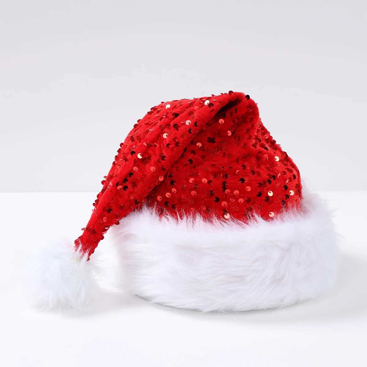 Christmas Sequin Santa Hat Merry Christmas Decoration for Home 2025 Cristmas Xmas Hat Ornament Navidad Natal Happy New Year GiftW251027