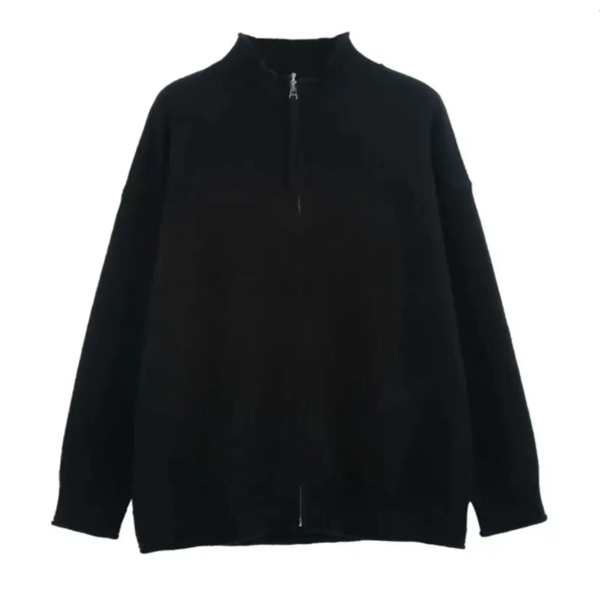 Autumn Winter New Stand Collar Cardigan Men Solid Color Thickened Designer Sweater Warm Long Sleeve Trendy Casual Lazy Style Knitted Men Sweater