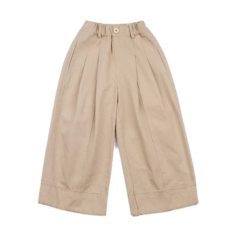 Childrens Pants Fashionable Straight Leg Pants Autumn New Trend Boys and Girls Solid Color Splicing Casual PantsT251027