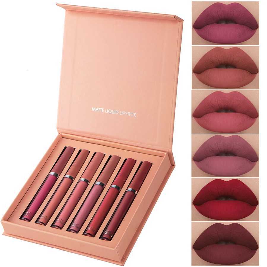 Holiday Gift Box 6PCSet Matte Velvet Lip Gloss Waterproof Moisturizing Longlasting Liquid Lipstick W251027