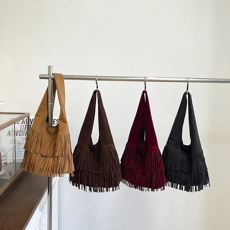 Suede Tassel High Quality Faux Shoulder Bags Fashion Large Capacity Sense of ity Womens Tote Bags Casual 251027