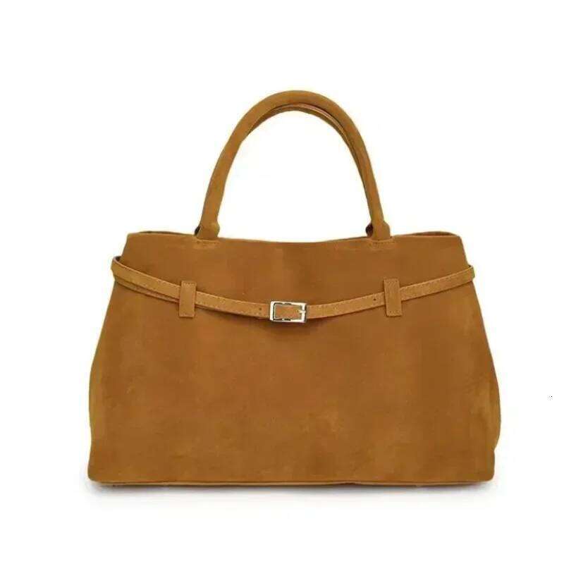 Buckle Decorative Design Solid Faux Suede Handbag Large Capacity Casual Tote 2025 Latest Designer Hot Sale Bags For Women