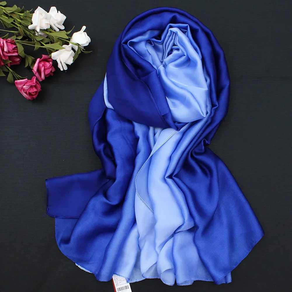 190110cm Wen Chiffon Scarf Gradient Color Protection Spring Summer Mticolor Printed Shawl Poncho Beach luxury ladies retroW251027