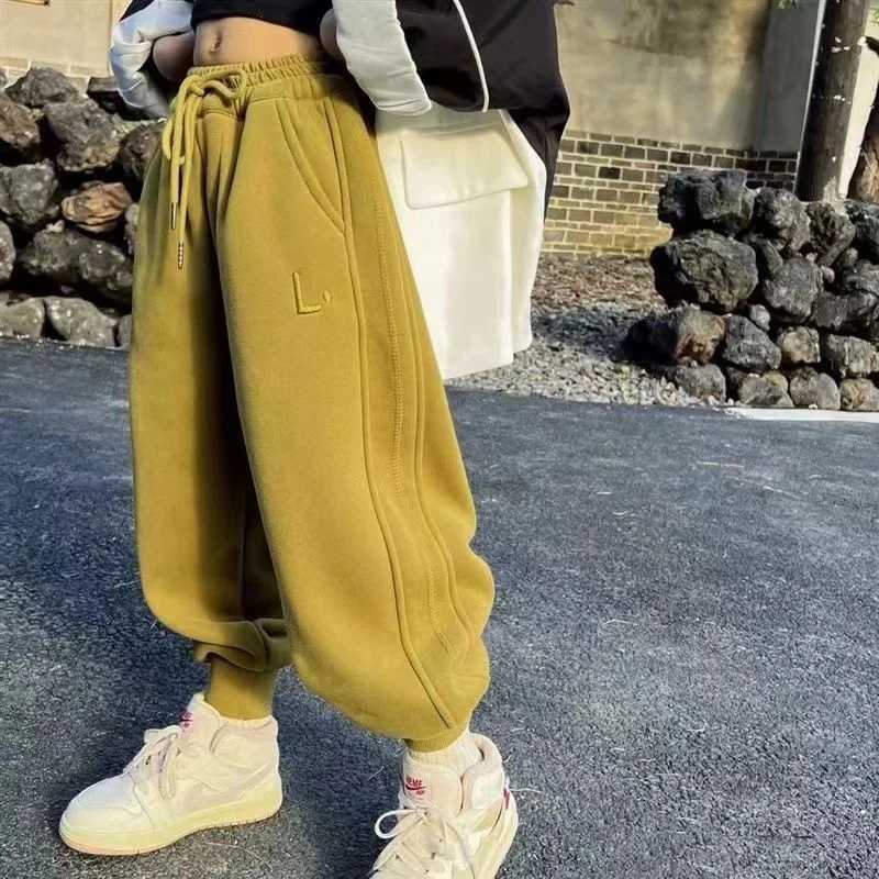 Girls Padded Warm Sweatpants Winter Boys Thicken Pants Children Plush Velvet Trousers Teenager Casual Snow Clothes 414 YearsT251027