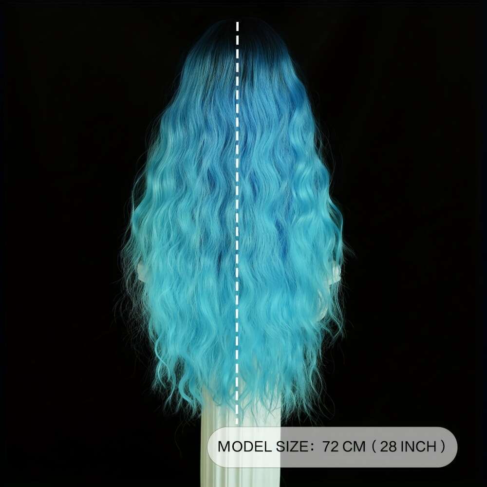 NAMM Women's Long Water Wave Ombre Heat-Resistant Synthetic Hair Roots, Glueless No Glue Needed, Natural Look For Halloween, Cosplay, Everyday -
