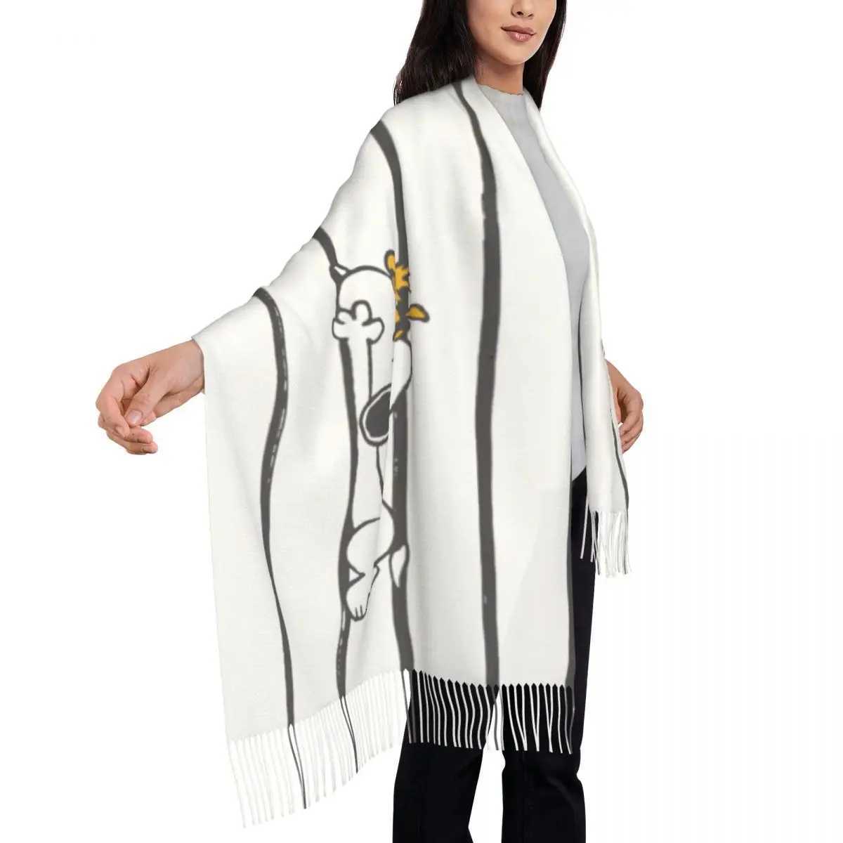 Cust Stylish s Woodstock Smi Gigg Laugh Tassel Scarf Winter Fall Warm Shawl Wrap Lady Cartoon Cic Dog ScarvesW251027