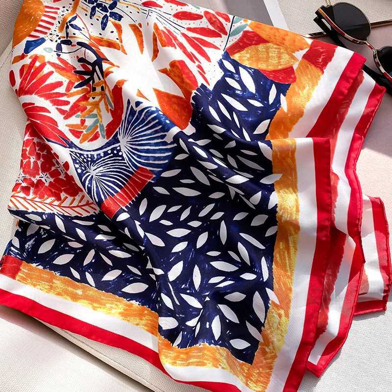 2023 Wen Brand Designer Scarf Fashion Oil Painting Aec Silk Scarves Square Small Handkerchi Neck Snood Bag Hijab 9090CmW251027