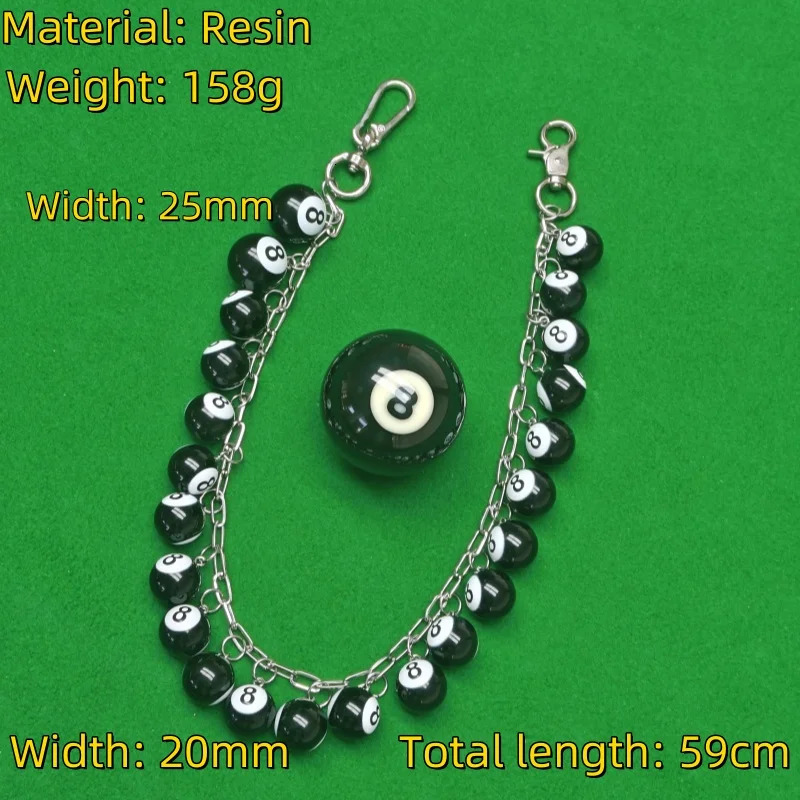 Model Hip Hop DIY Black Eight Key Chain Fashionable Men And Women Ones Waist Pants Chain Jewelry Accessories 251024