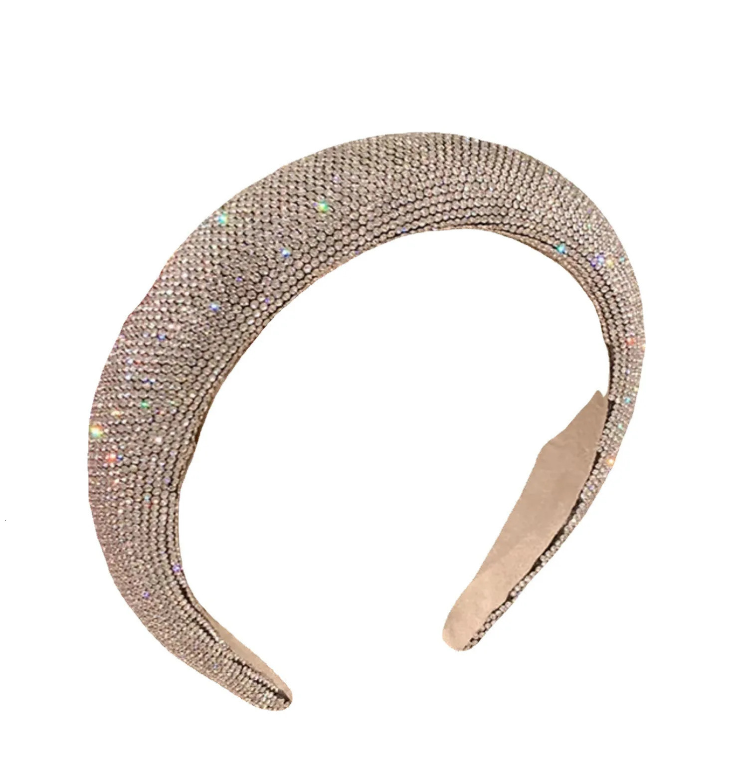 2 Styles Full Diamond Sparkle Padded Headband Hair Hoop Super Flash Net Top Sponge Girls Light Headwear Baroque Hairband 251023