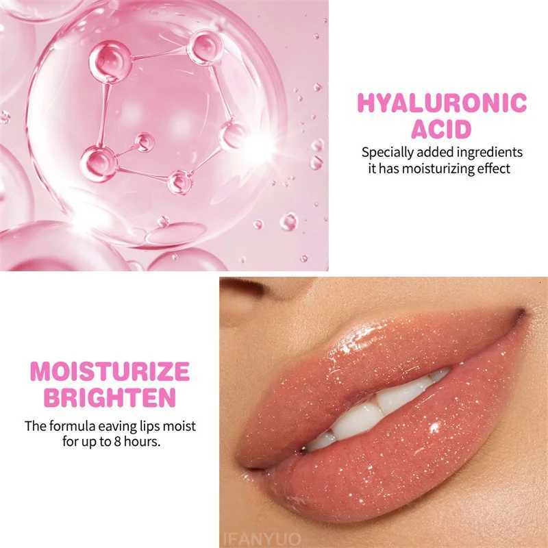 Water Glossy Mirror Lipstick Lasting Moisturizing Lip Balm Glitter Pearl Solid Lip Gloss Sexy Red Brown NonStick Cup Lip Tint W251027