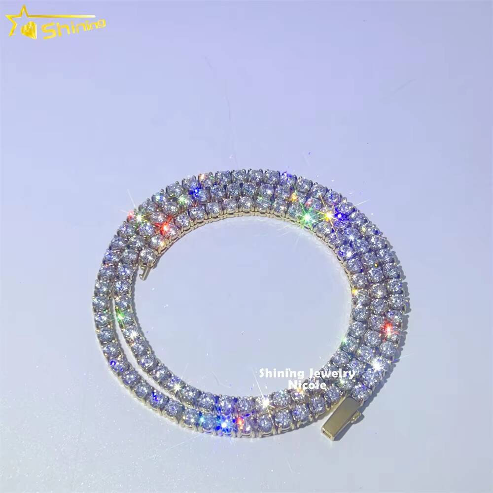 Hot Selling Wholesale Price Hip Hop Fashion Sparkle 3MM 4MM 5MM 6MM Stainless Steel 5A Moissanite Tennis Chain
