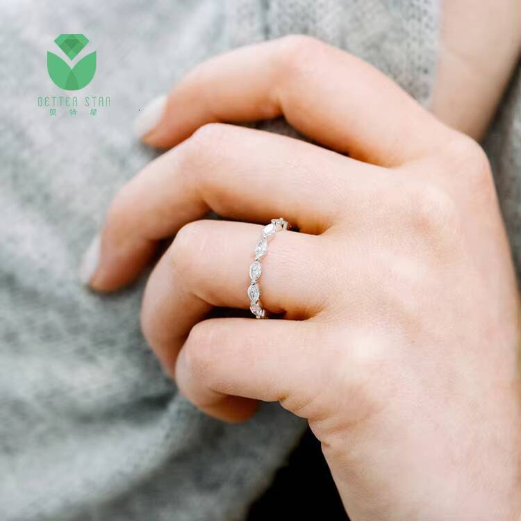 Engagement Real Gold Ring Band 14k 18k CVD Lab Created Diamond Ring Pave Diamond Engagement Ring Jewelry Women Design