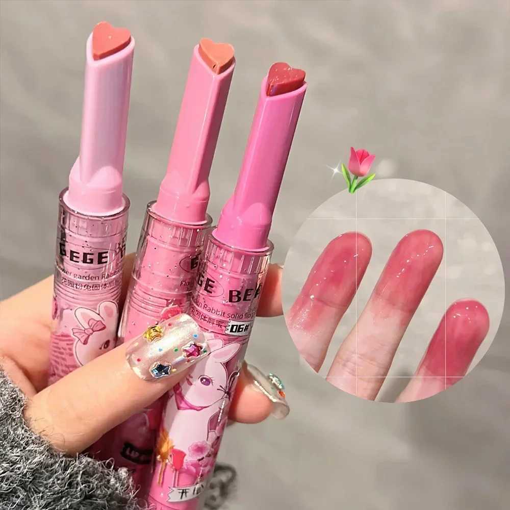 3PCSset Waterproof Jelly Lipstick Mirror Water Heartshaped Lip Gloss Moisturising Lipstick Pen Nonstick Cup Korean Cosmetics W251027