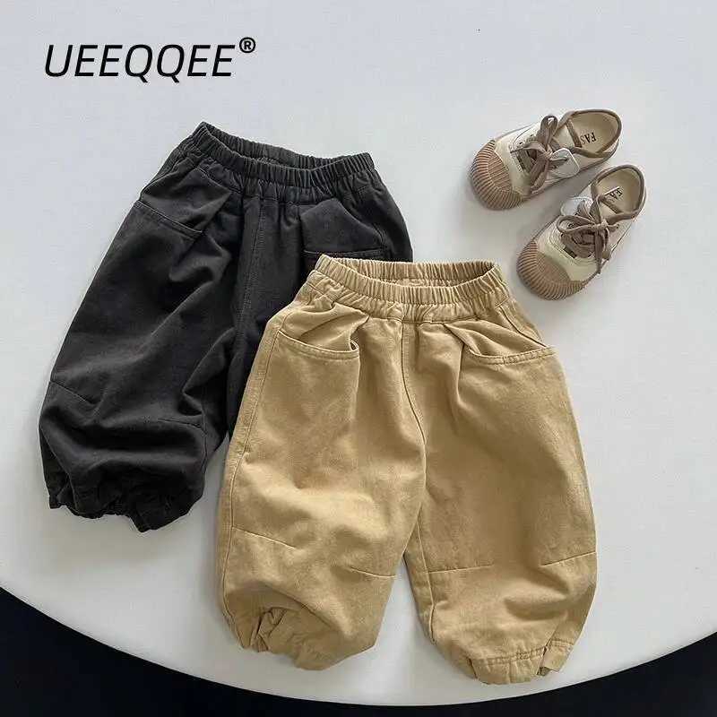 Spring Autumn Children Pants 18Y Boys Cotton Spliced Loose Casual Wide Leg Trousers Jogger Korean Toddler Wear For Kids ClothesT251027