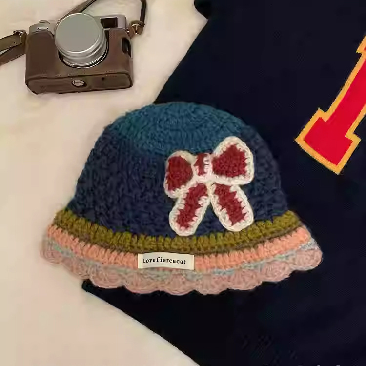 Designer Sweet Knitted Bow Yarn Women's Handbag Autumn/Winter New Cute Fashion Knitted Crossbody Bag