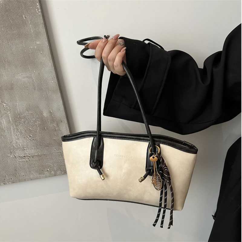 Tote Bag Fiable Advanced Simple And Versatile Handbag Korean Light Luxury Large Capacity Casual Cmuter Shoder Bag11 D251027