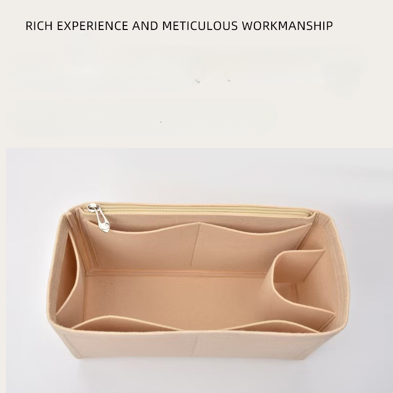 Designer's new lined cosmetic storage bag with long and short handles, large mini inner bag